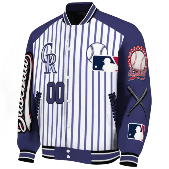 personalized colorado rockies eagle baseball blue white varsity jacket best selling