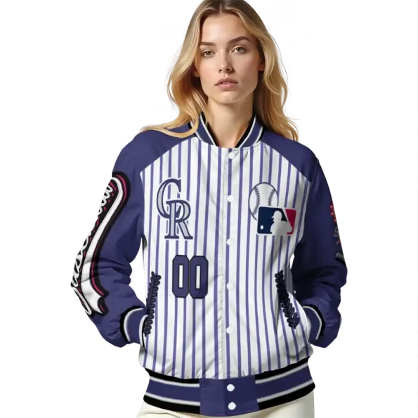 personalized colorado rockies eagle baseball blue white varsity jacket latest model
