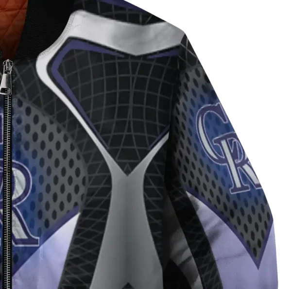personalized colorado rockies mesh chest black crocs black bomber jacket premium grade