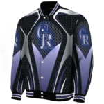 personalized colorado rockies mesh chest black crocs black varsity jacket best selling