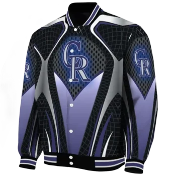 personalized colorado rockies mesh chest black crocs black varsity jacket best selling