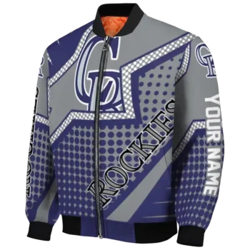 personalized colorado rockies star burst blue bomber jacket best selling