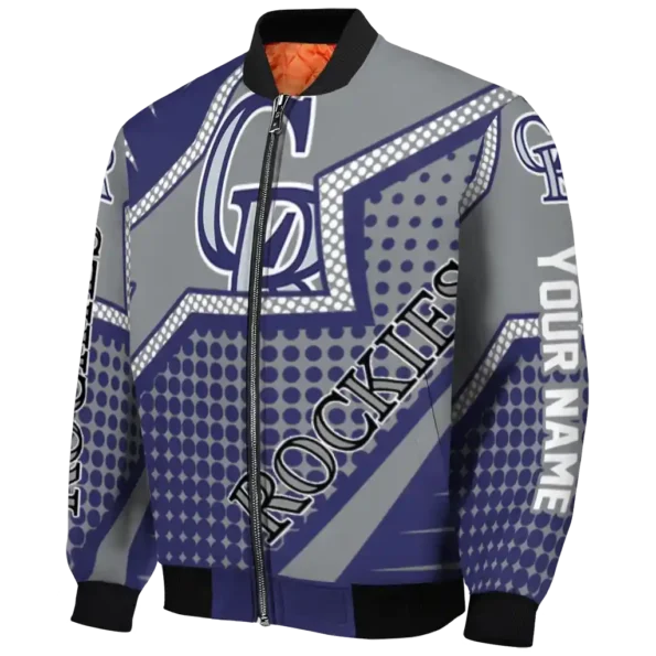 personalized colorado rockies star burst blue bomber jacket best selling