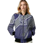 personalized colorado rockies star burst blue bomber jacket best selling