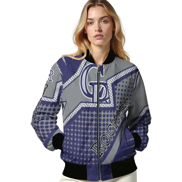 personalized colorado rockies star burst blue bomber jacket latest model