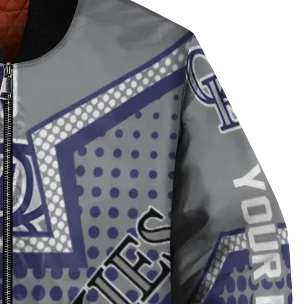 personalized colorado rockies star burst blue bomber jacket premium grade