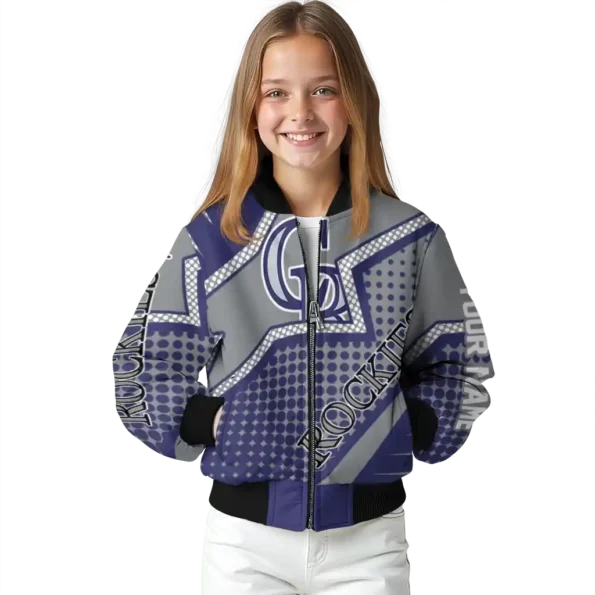 personalized colorado rockies star burst blue bomber jacket top rated