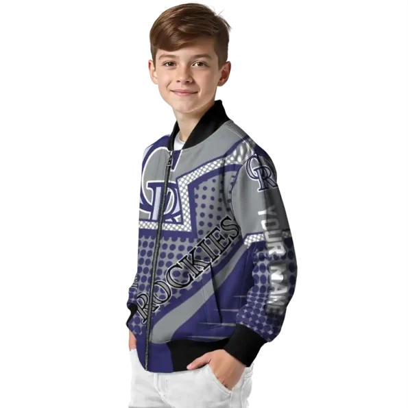 personalized colorado rockies star burst blue bomber jacket trendy