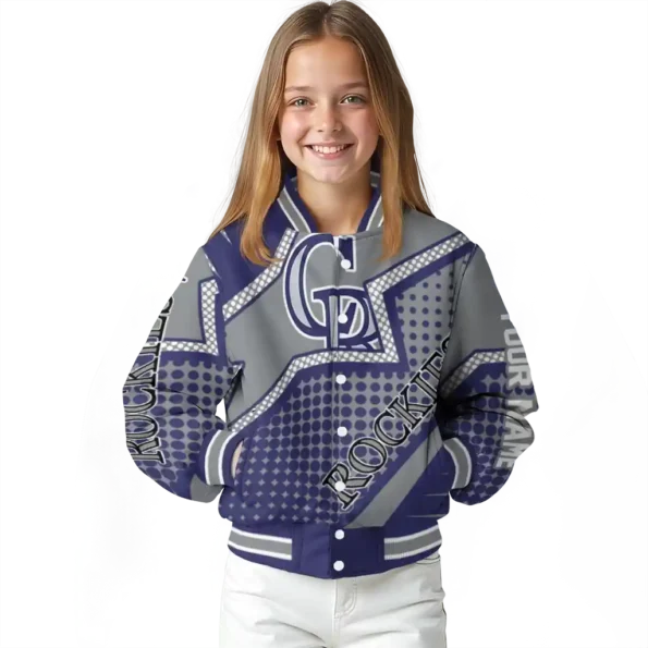 personalized colorado rockies star burst blue varsity jacket top rated