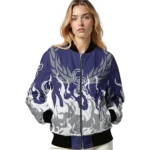 personalized colorado rockies winged blaze blue white bomber jacket best selling