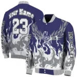 personalized colorado rockies winged blaze blue white varsity jacket best selling