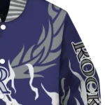 personalized colorado rockies winged blaze blue white varsity jacket best selling