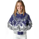 personalized colorado rockies winged blaze blue white varsity jacket best selling