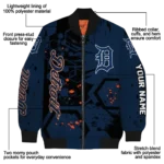 personalized detroit tigers hexagon cluster navy black bomber jacket best selling