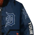 personalized detroit tigers hexagon cluster navy black bomber jacket best selling