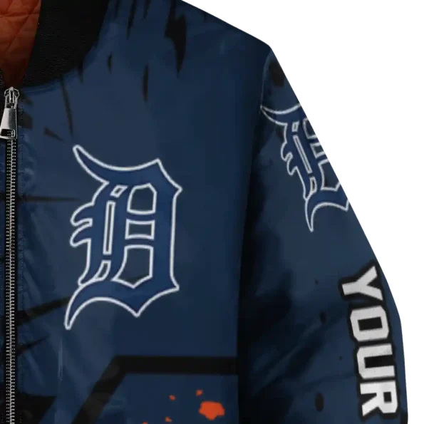 personalized detroit tigers hexagon cluster navy black bomber jacket premium grade