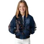 personalized detroit tigers hexagon cluster navy black bomber jacket best selling