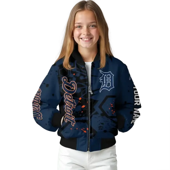 personalized detroit tigers hexagon cluster navy black bomber jacket top rated