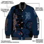 personalized detroit tigers hexagon cluster navy black varsity jacket best selling