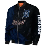 personalized detroit tigers hexagon mesh navy black bomber jacket best selling