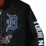 personalized detroit tigers hexagon mesh navy black bomber jacket best selling