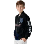 personalized detroit tigers hexagon mesh navy black bomber jacket best selling