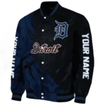 personalized detroit tigers hexagon mesh navy black varsity jacket best selling