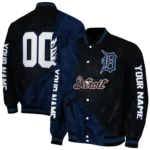 personalized detroit tigers hexagon mesh navy black varsity jacket best selling