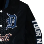 personalized detroit tigers hexagon mesh navy black varsity jacket best selling