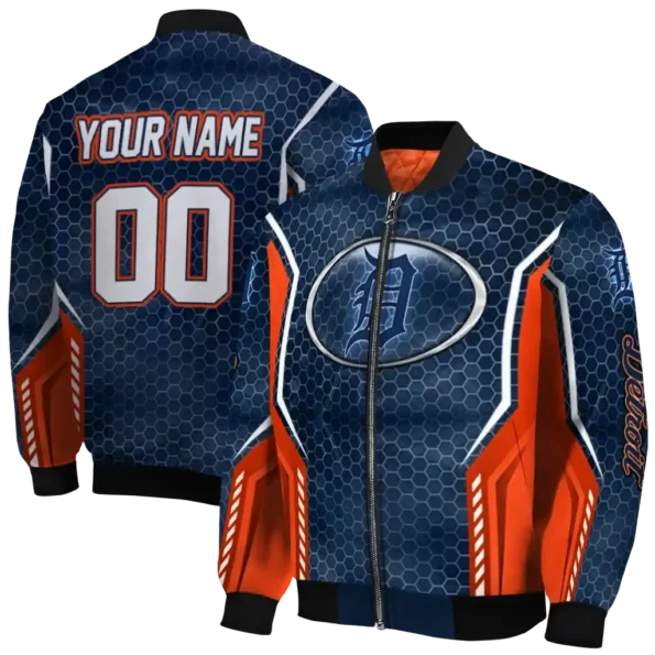 personalized detroit tigers power plate navy bomber jacket fashion forward
