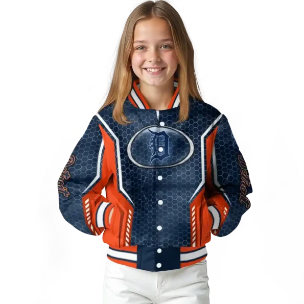personalized detroit tigers power plate navy varsity jacket top rated
