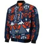 personalized detroit tigers pyramid shapes navy bomber jacket best selling
