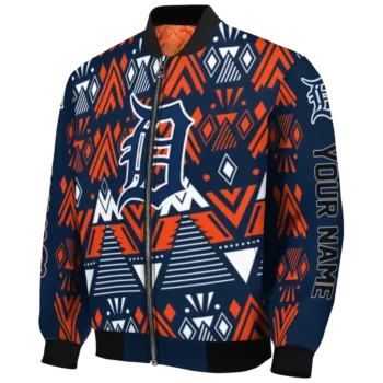 personalized detroit tigers pyramid shapes navy bomber jacket best selling