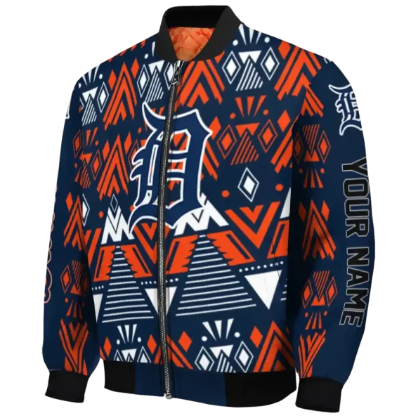 personalized detroit tigers pyramid shapes navy bomber jacket best selling