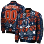 personalized detroit tigers pyramid shapes navy bomber jacket best selling