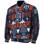 personalized detroit tigers pyramid shapes navy varsity jacket best selling