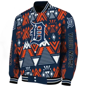 personalized detroit tigers pyramid shapes navy varsity jacket best selling