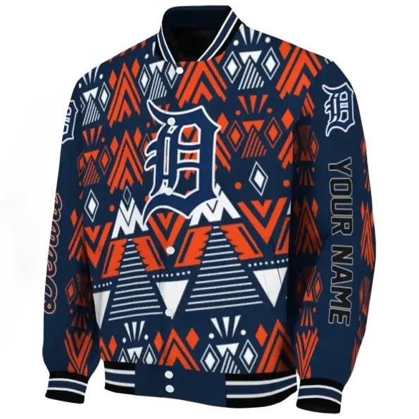 personalized detroit tigers pyramid shapes navy varsity jacket best selling