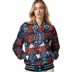 personalized detroit tigers pyramid shapes navy varsity jacket best selling