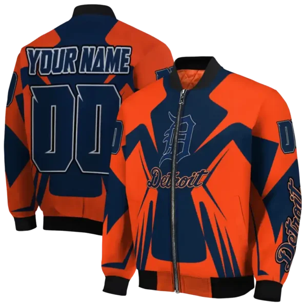 personalized detroit tigers spider mark navy red crocs bomber jacket fashion forward