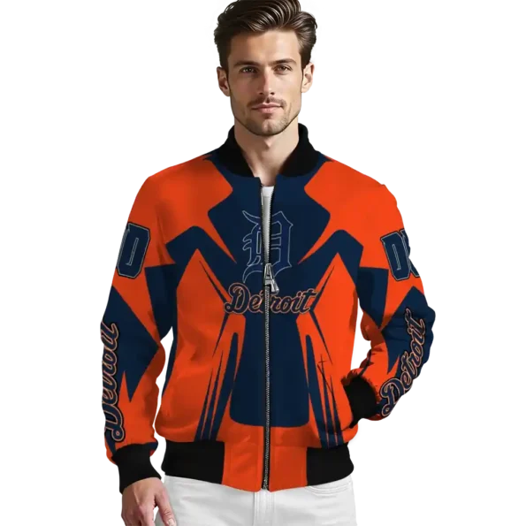 personalized detroit tigers spider mark navy red crocs bomber jacket high quality