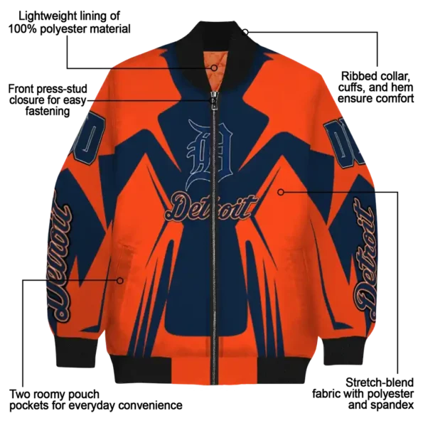 personalized detroit tigers spider mark navy red crocs bomber jacket new arrival
