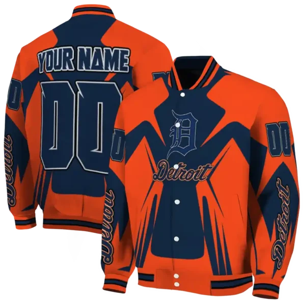 personalized detroit tigers spider mark navy red crocs varsity jacket fashion forward