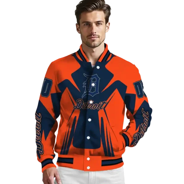 personalized detroit tigers spider mark navy red crocs varsity jacket high quality