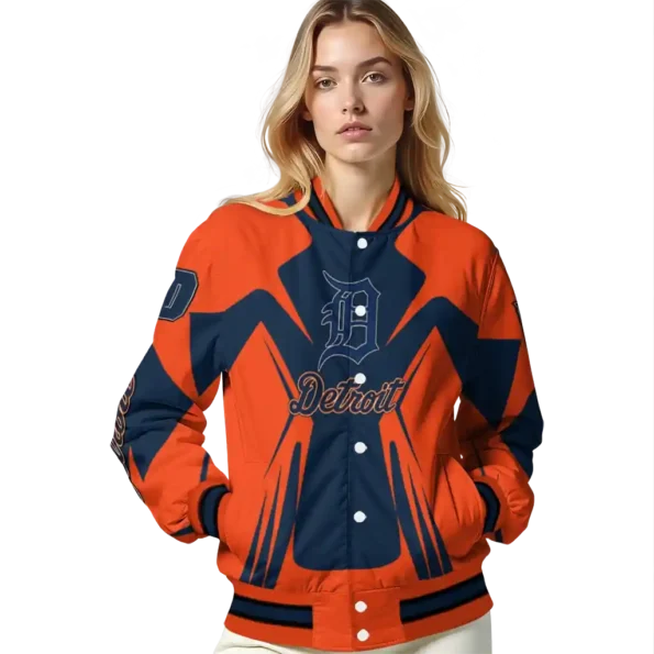 personalized detroit tigers spider mark navy red crocs varsity jacket latest model