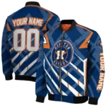 personalized houston astros chevron angles blue bomber jacket best selling