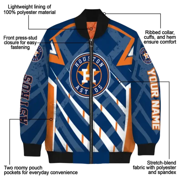 personalized houston astros chevron angles blue bomber jacket new arrival