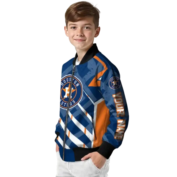 personalized houston astros chevron angles blue bomber jacket trendy