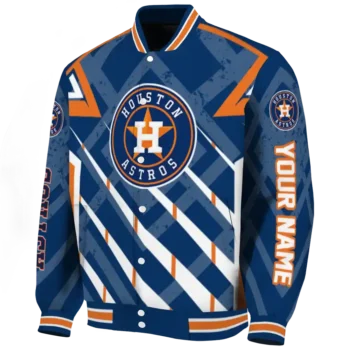 personalized houston astros chevron angles blue varsity jacket best selling