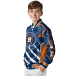 personalized houston astros chevron angles blue varsity jacket best selling
